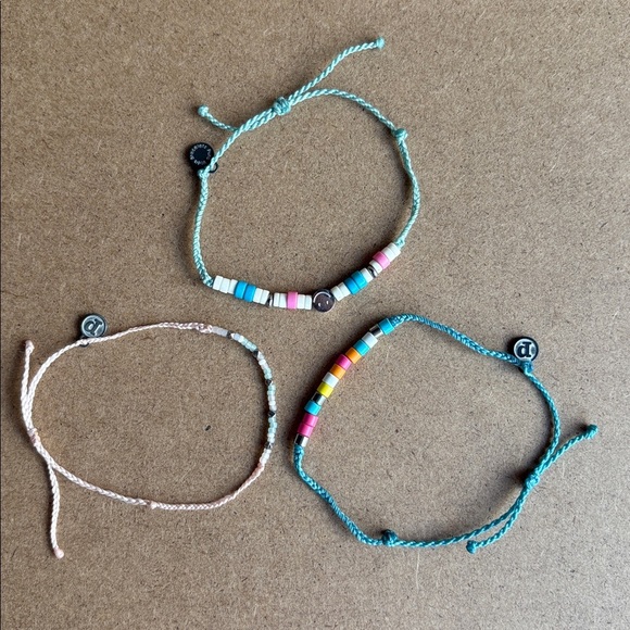PURA VIDA Beaded Adjustable Bracelets Lot of 3 Boho Style Festival Jewelry - Picture 3 of 3